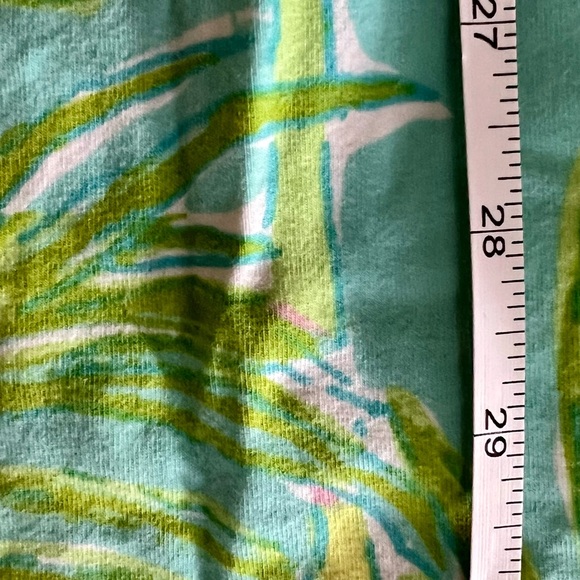 Lilly Pulitzer Palm Tree Print Cotton Short Sleeve Dress Light Blue/Green Small - Picture 7 of 7